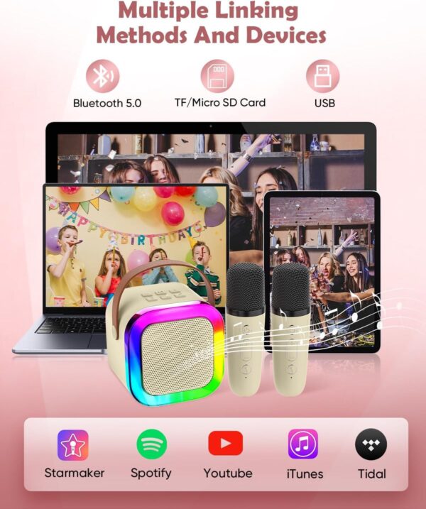 k12 Wireless Karaoke Mic Speaker: K12 with RGB, 5W Bluetooth 10 W Bluetooth - Image 4