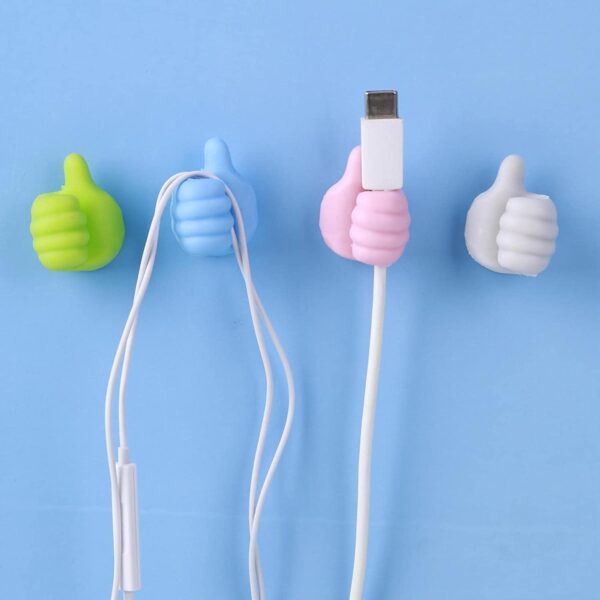 10 Pieces Thumb Wall Hook, Silicone Wall Hook Creative Thumbs Up Shape Wall Hook, Multifunctional Thumb Hook Holder Cable Clip Organizer Key Hook Wall Hangers for Home Office Bedroom - Image 8