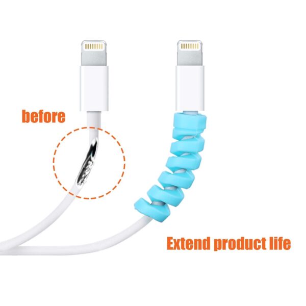 Spiral Charger Cable Protector Data Cable Saver Charging Cord Protective Cable Cover Set of 3 (12 Pieces) - Image 5