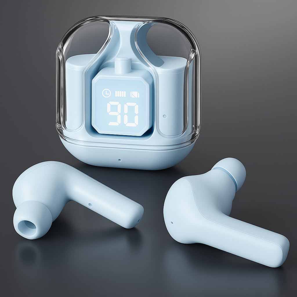 UltraPods Max True Wireless Earbuds - Bluetooth 5.3, ENC Noise Cancellation, HD Stereo Sound, USB-C Fast Charging & IPX5 Waterproof - Immersive Audio for Workouts, Calls, and Music - Image 2