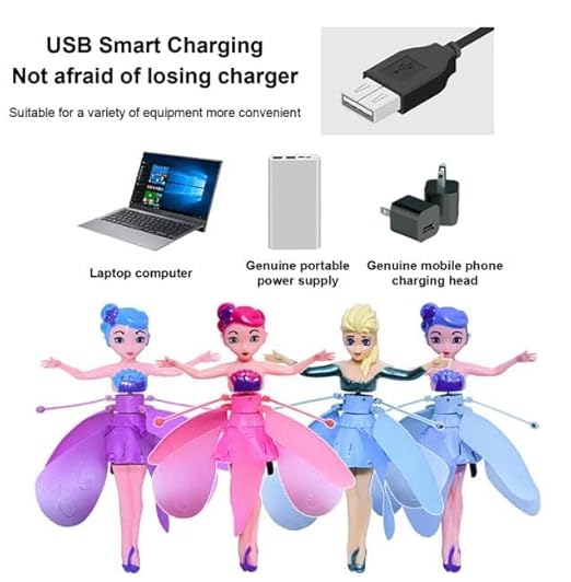 Magical Flying Fairy Doll - Flaps Wings & Floats with Remote Control, LED Lights | Interactive Toy for Kids with Music | Enchanting Gift for Girls & Boys - Image 2