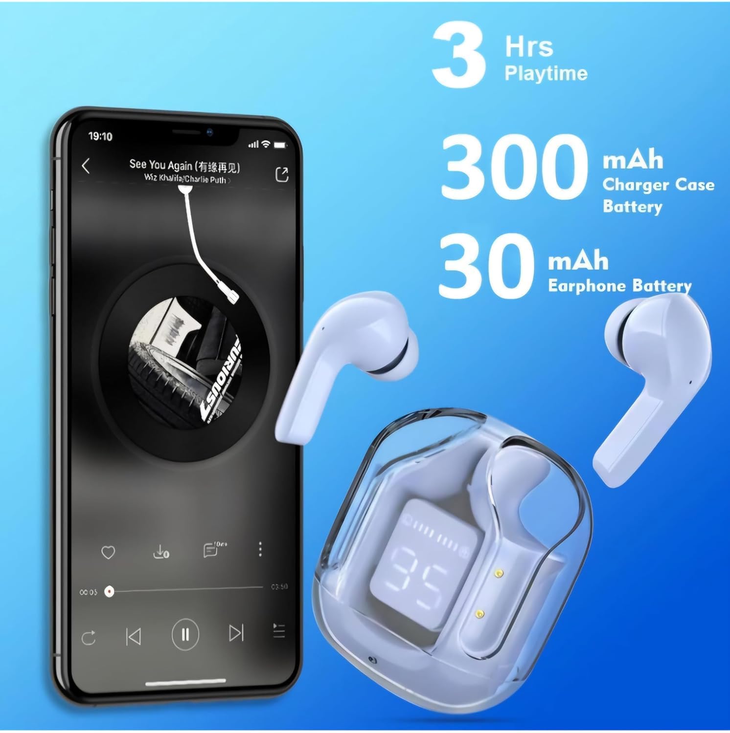UltraPods Max True Wireless Earbuds - Bluetooth 5.3, ENC Noise Cancellation, HD Stereo Sound, USB-C Fast Charging & IPX5 Waterproof - Immersive Audio for Workouts, Calls, and Music - Image 8
