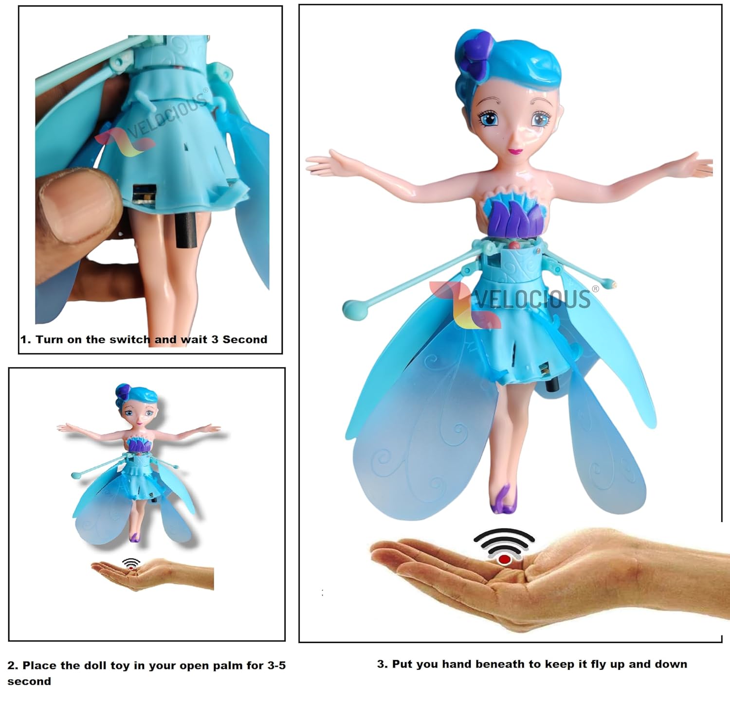 Magical Flying Fairy Doll - Flaps Wings & Floats with Remote Control, LED Lights | Interactive Toy for Kids with Music | Enchanting Gift for Girls & Boys