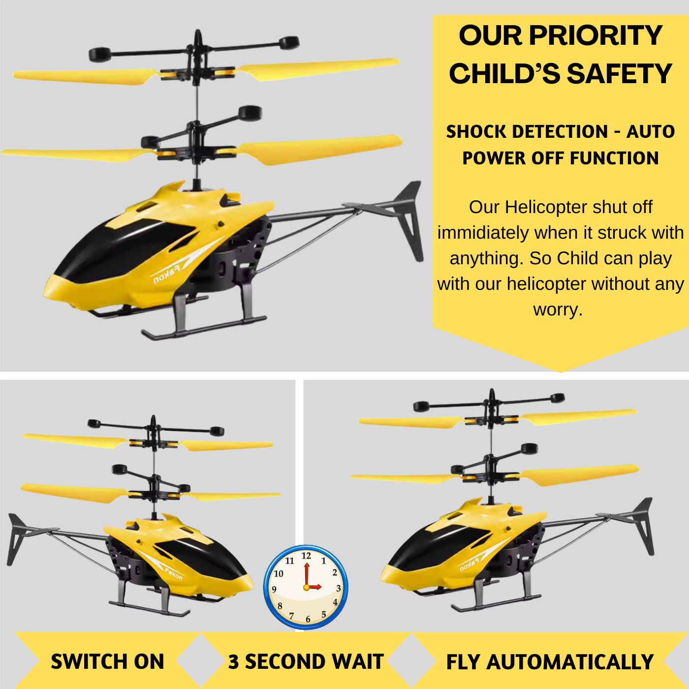 RC Helicopter with Hand Gravity Sensor - 360° Evo-Gyro Induction & Auto-Hover, 2.4GHz Remote Control Helicopter for Kids & Adults, Easy to Fly Indoor Flying Toy - Image 3
