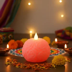 Rose LED Flameless Candle - Realistic Flickering Warm Glow | Battery Operated Decorative Light | Perfect for Home Decor, Events, Gifts - Available in Multiple Colors