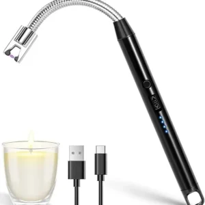 Electric Plasma Lighter for Candles - Rechargeable Flameless Windproof Lighter with 360° Flexible Neck, USB Charging & Multicolor Design for Kitchen, Home, and Outdoor Use