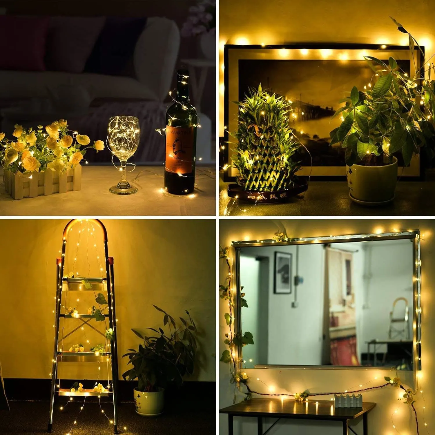 Wine Bottle Lights - Copper Wire Fairy Lights for Decoration, DIY Home, Party & Wedding | Battery Operated String Lights (Warm White) OR ( Multi Colors ) - Image 3