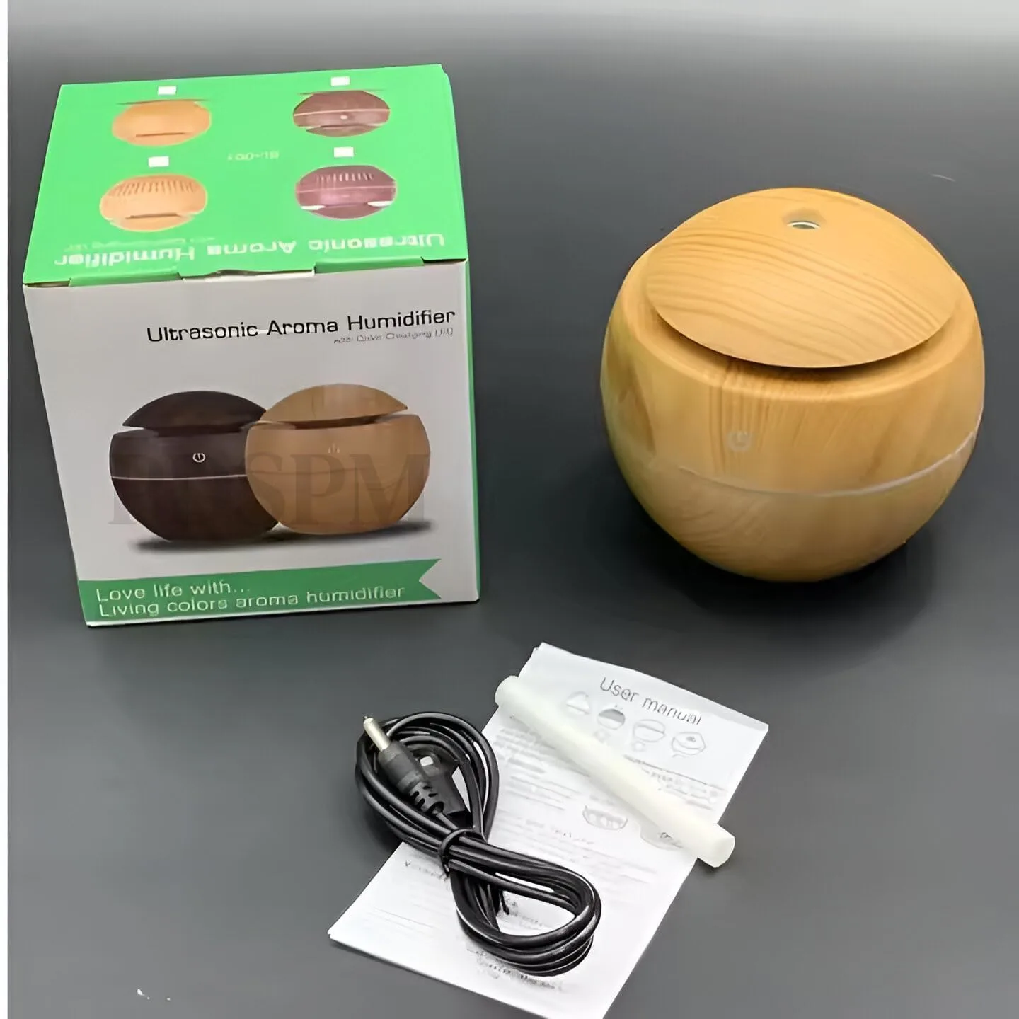 Wooden Cool Mist Humidifier & Essential Oil Diffuser - 2-in-1 Aromatherapy Device with 7 Color Changing LED Lights for Home, Office, Nursery, and Car Use - Image 7