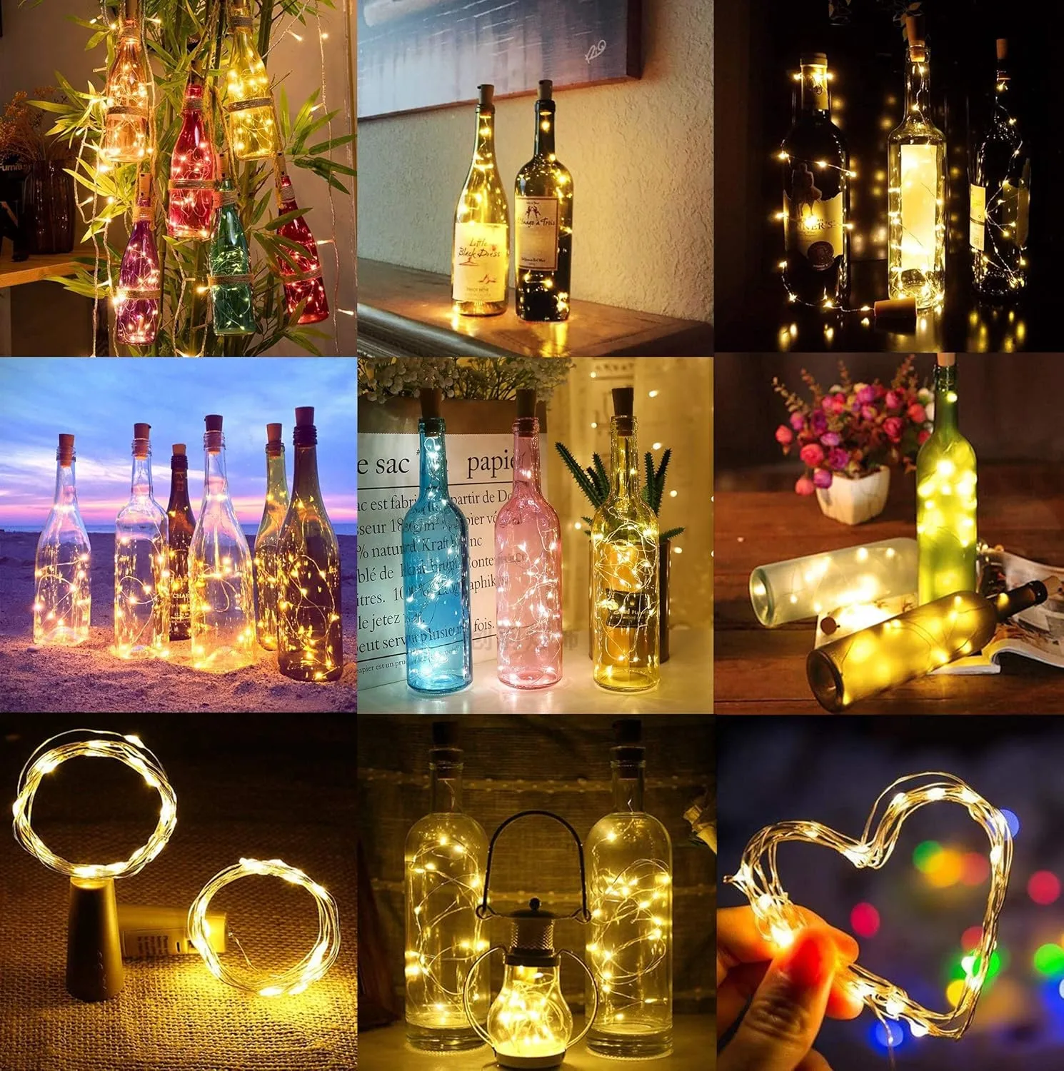 Wine Bottle Lights - Copper Wire Fairy Lights for Decoration, DIY Home, Party & Wedding | Battery Operated String Lights (Warm White) OR ( Multi Colors ) - Image 2
