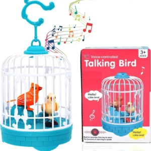 Interactive Talking Bird Toy - Singing, Repeating Parrot in Decorative Cage | Educational & Entertaining Gift for Kids, Toddlers & Children