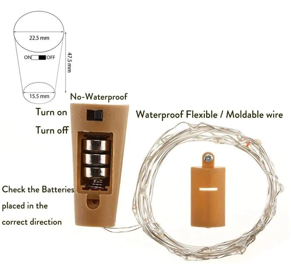 Wine Bottle Lights - Copper Wire Fairy Lights for Decoration, DIY Home, Party & Wedding | Battery Operated String Lights (Warm White) OR ( Multi Colors ) - Image 11