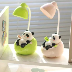 Panda Lamp Light for Home Study Table – Cute Sleeping Panda Night Light | USB Rechargeable LED Desk Lamp | Green Mood Light for Kids & Adults 🎍