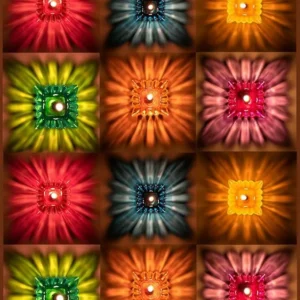 3D Reflection Diya for Diwali - Flower Shape Shadow Diya for Home Decoration | Reusable Multicolor Diwali Diyas for Pooja, Wedding & Festival Decor (12-Pic)